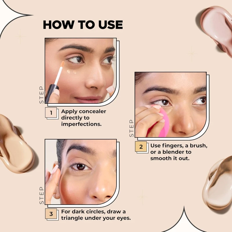 Hilary Rhoda Hide It All Cover Conceal | Conceals Masks, Scars & Dark Circles | High Coverage Concealer | With Shea Butter | Matte Finish | Cruelty-Free & Vegan - 3.7ml (Beige - Shade 5) thumbnail 7
